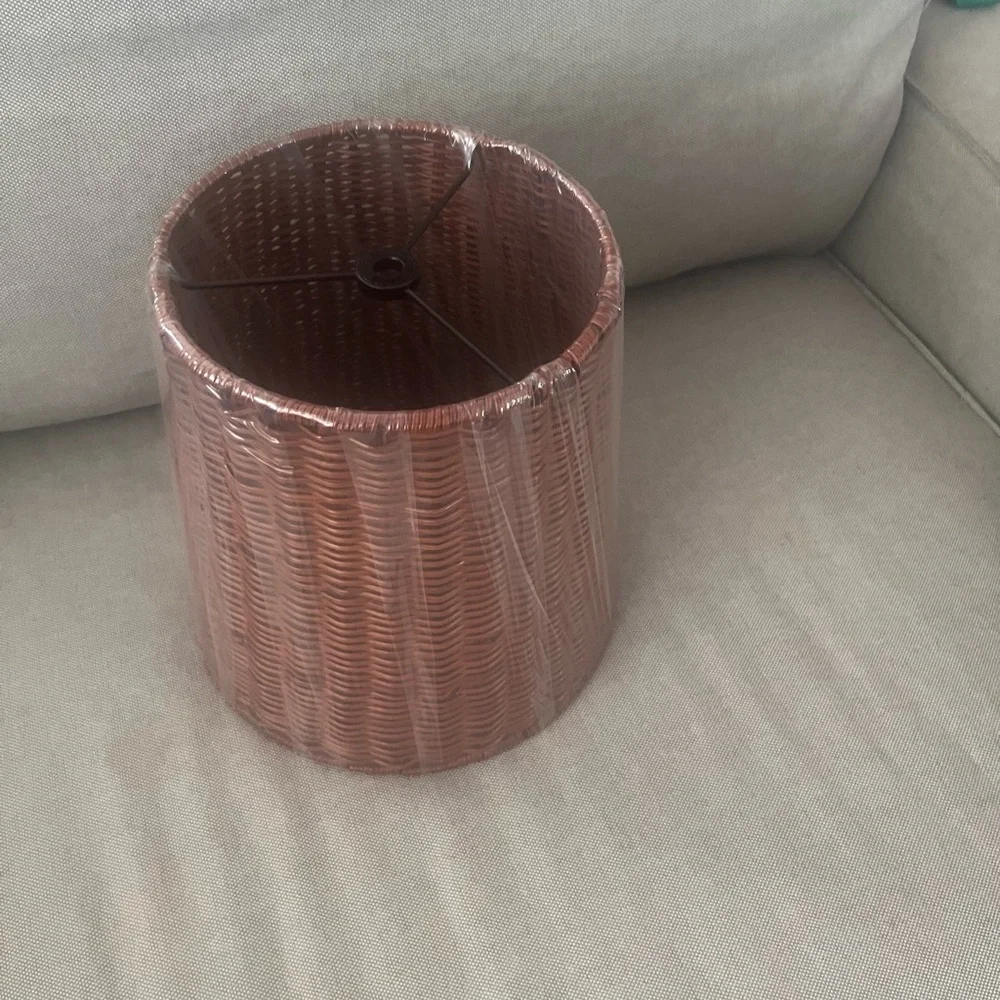 Woven Rattan Lampshade in Brown -